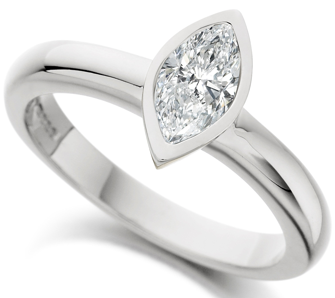 Marquise Cut Rub Over White Gold Engagement Ring ICD2554 Main Image